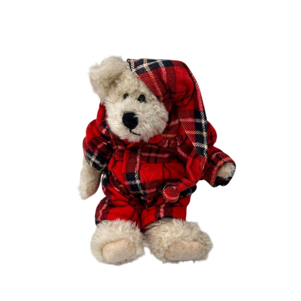 Vintage Boyds Bears Bearwear Plush Teddy Bear Plaid Pajama Hat Bianca 1998 Retro